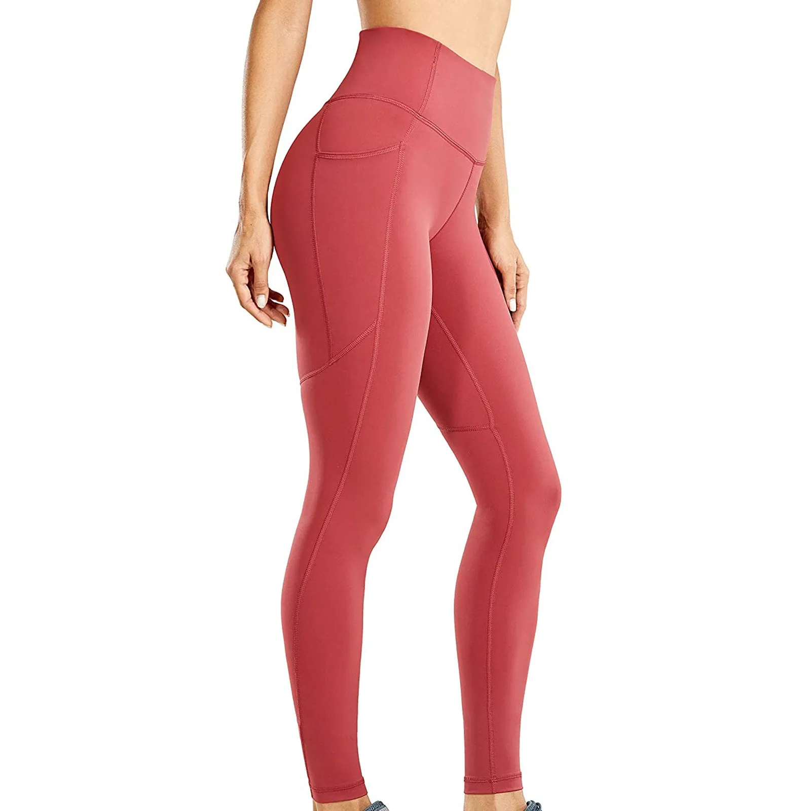 Pantalones de Yoga con bolsillo para mujer, mallas deportivas de cintura alta, elásticas, talla grande, 2xl