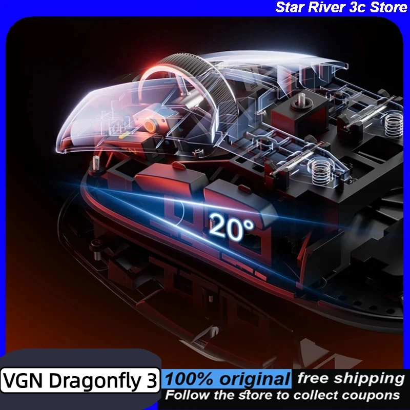 VGN Dragonfly 3 Series Mouse PAW 3950 Extreme 8K Polling Rate 800mAh Battery Life Fast Charging Wireless Bluetooth Gaming Mouses