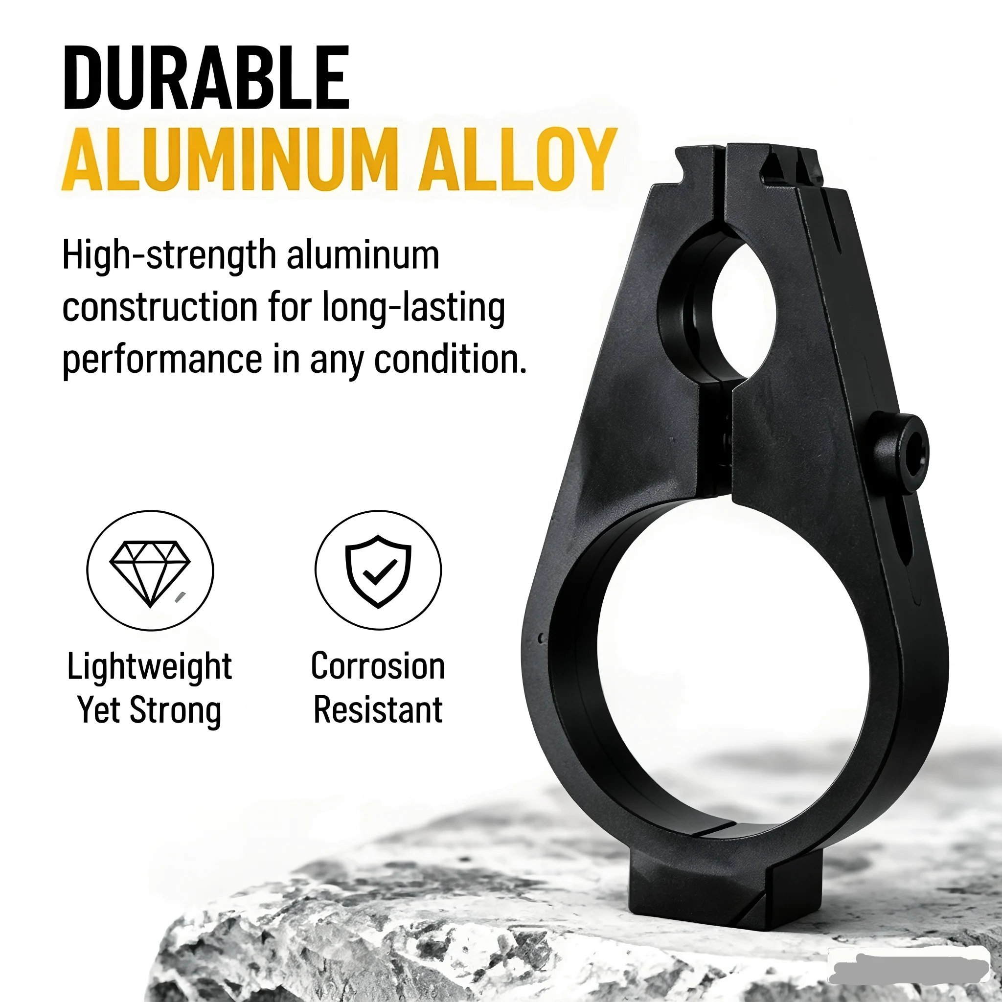 Shan bao Black Aluminum alloy flashlight bracket clip 12mm or 16mm. (1pair）