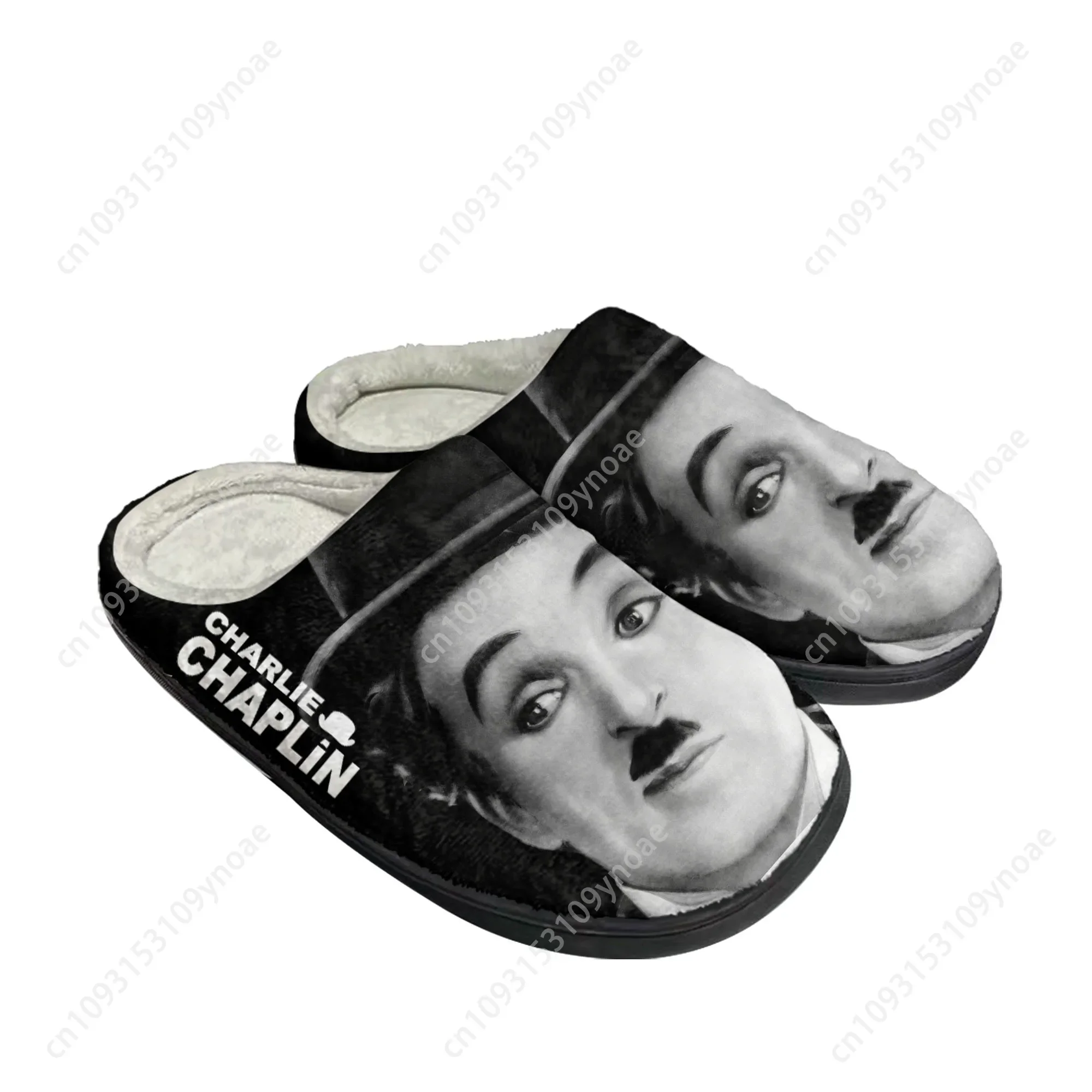 Zapatillas de algodón para el hogar de Charlie Chaplin, zapatillas informales de felpa para dormitorio para hombre y mujer, zapatillas térmicas para mantener el calor, zapatos DIY personalizados