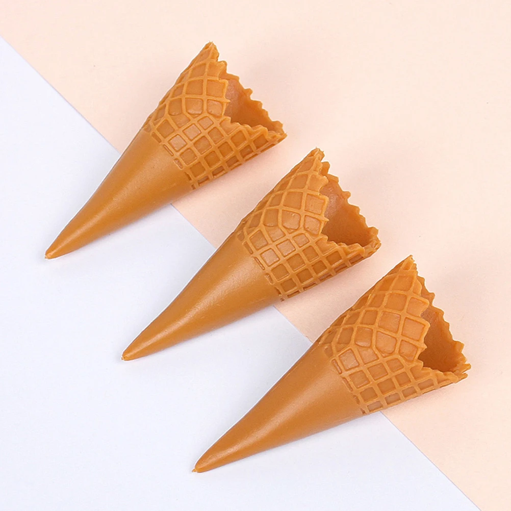 

18 Pcs Simulated Ice Cream Bottom Holder Fake Cone Mini Cones Food Pvc Artificial