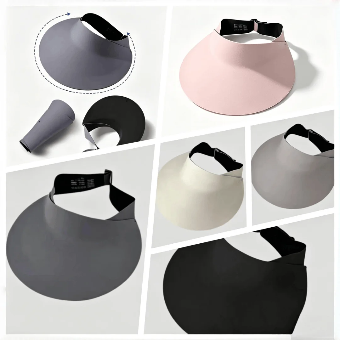 Seamless One-piece Sun Visor Hat for Women Wide Protection Empty Top Cap Adjustable Strap Outdoor Golf Beach Travel Summer Visor