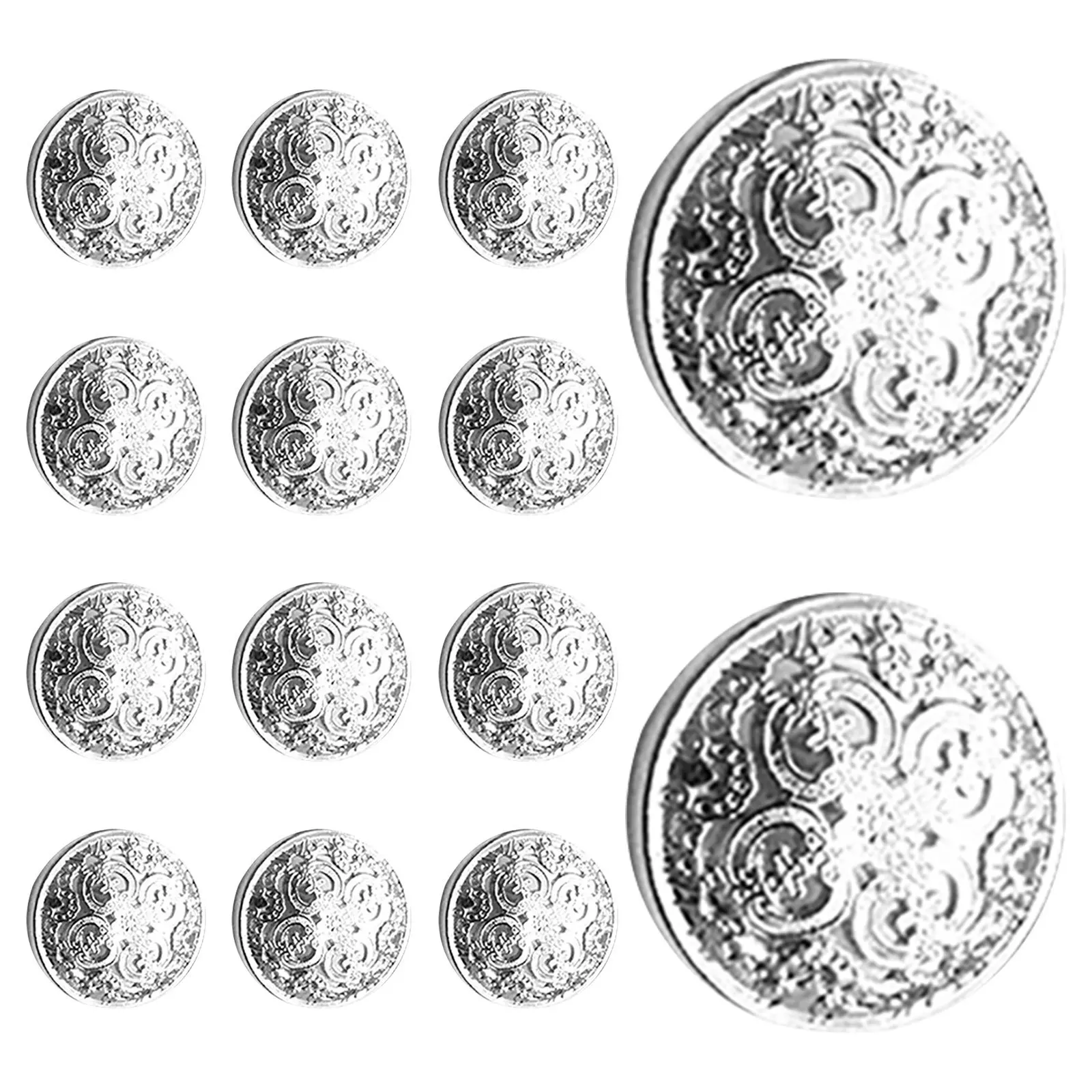 

30Pcs 20Mm Silver Metal Buttons Hollow Out Fashion Sewing Fasteners for T Shirts Down Jacket Shoes DIY Manual Clothing Repair