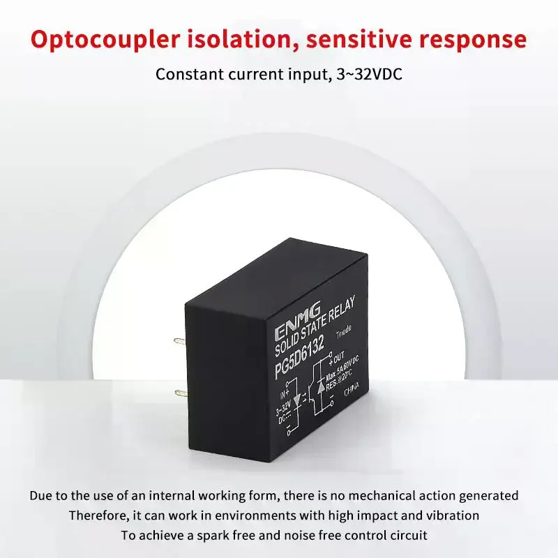 Small SSRPCB Circuit Board Solid State Relay 60VDC 240VDC 480VDC PG5D6132 3~32V Wide Voltage DC Control Normall Open
