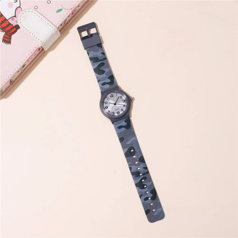 fashion camouflage band quartz boys and girls students wrist watch