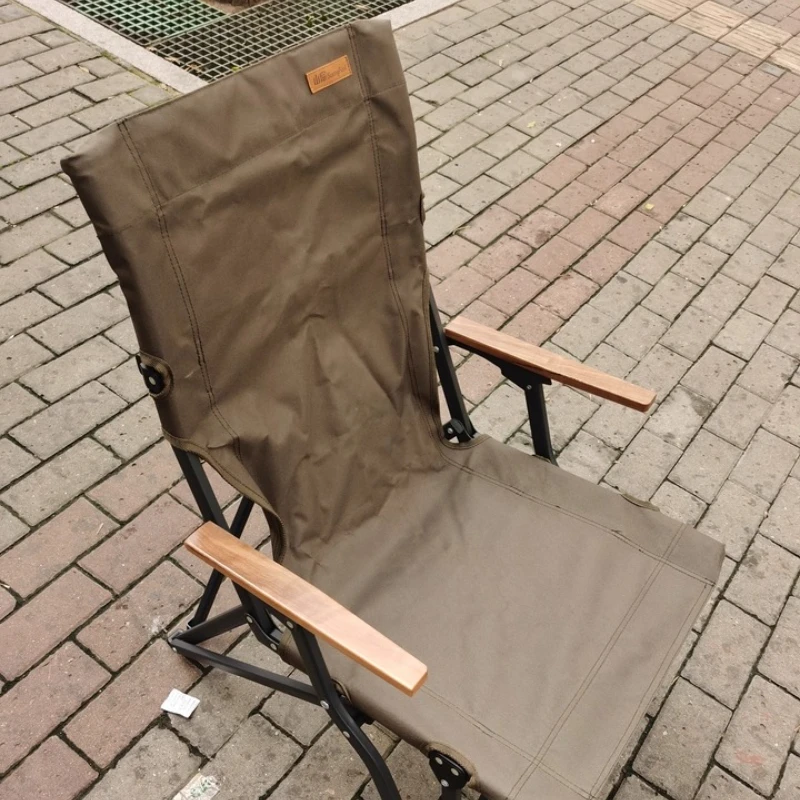 

Толстый складной стул из ткани Оксфорд с высокой спинкой, портативный стул для кемпинга на открытом воздухе, кресло для отдыха для пикника с подлокотниками