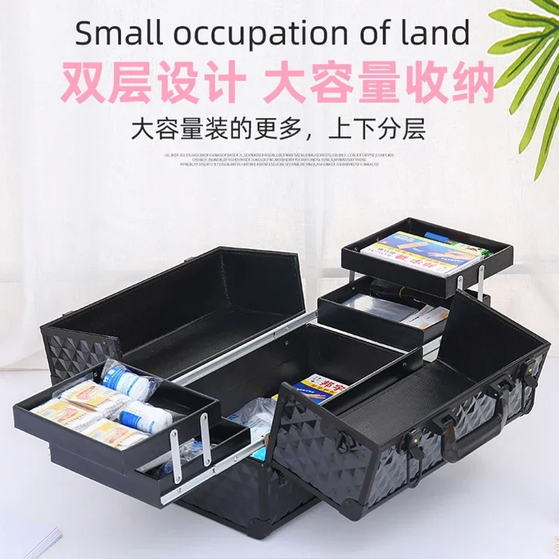 Large capacity multi-layer functional makeup case, professional makeup artist, nail art and embroidery tools