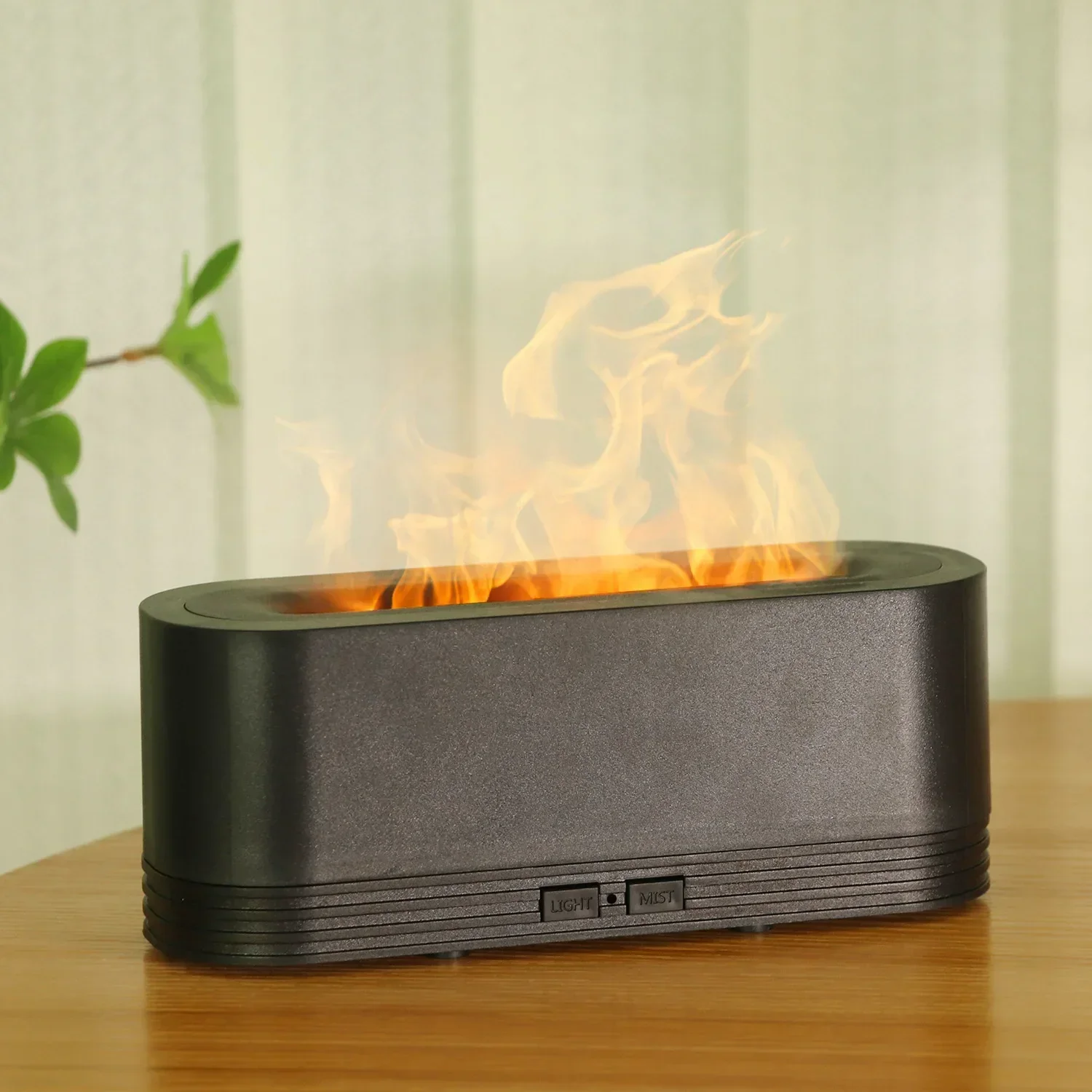 Aroma Humidifier Flame Essential Oil Diffuser Air Humidifier Aromatherapy Fragrance Diffuser with RGB Light and Remote Control