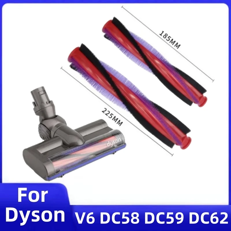 For Dyson V6 DC58 DC59 DC62 Series Vacuum Cleaner Accessories 185mm/225mm Brush Built-in Roller Brush