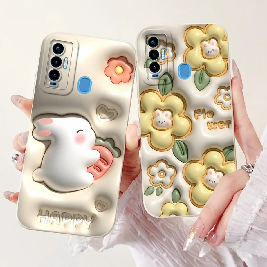 Funda For Tecno Camon 18 18i 18P 18 Primer CH7 CH6 Case Capa Soft Matte Silicone Bumper Cartoon Animal Painting  Back Cover