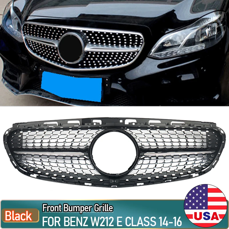 MagicKit Black Frame with Silver Stars For Mercedes Benz E-Class E200 E250 E300 E350 E400 4D sedan 2014-16 Car Accessories Tools