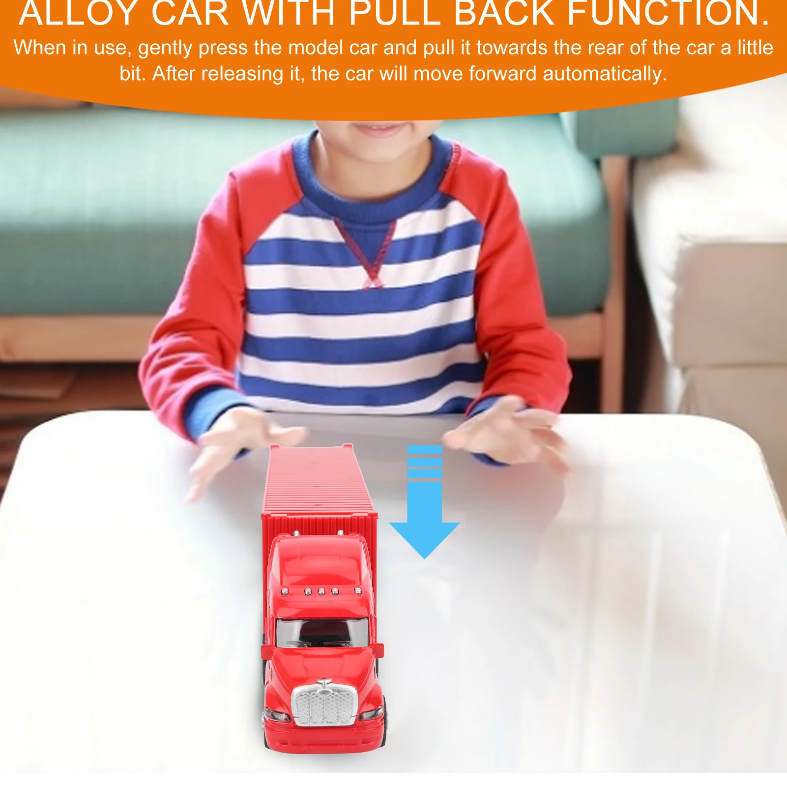 Legering Simulatie Container Automodel Kinderen Kind Trek Auto met Geluid Licht Legering Automodel Kinderauto Auto