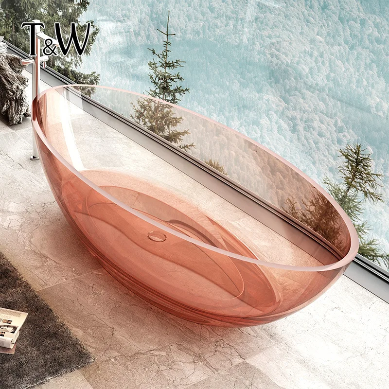 

Хрустальная ванна с толстым краем, прозрачная смола, цветная, для дома, проживания в семье