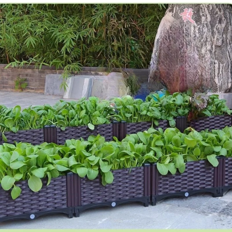 Balcony Veg Planting Box Vegetable Pots Thickened Planting Boxes Outdoor Rectangular Flower Boxes Indoor Flower Pots New Sales