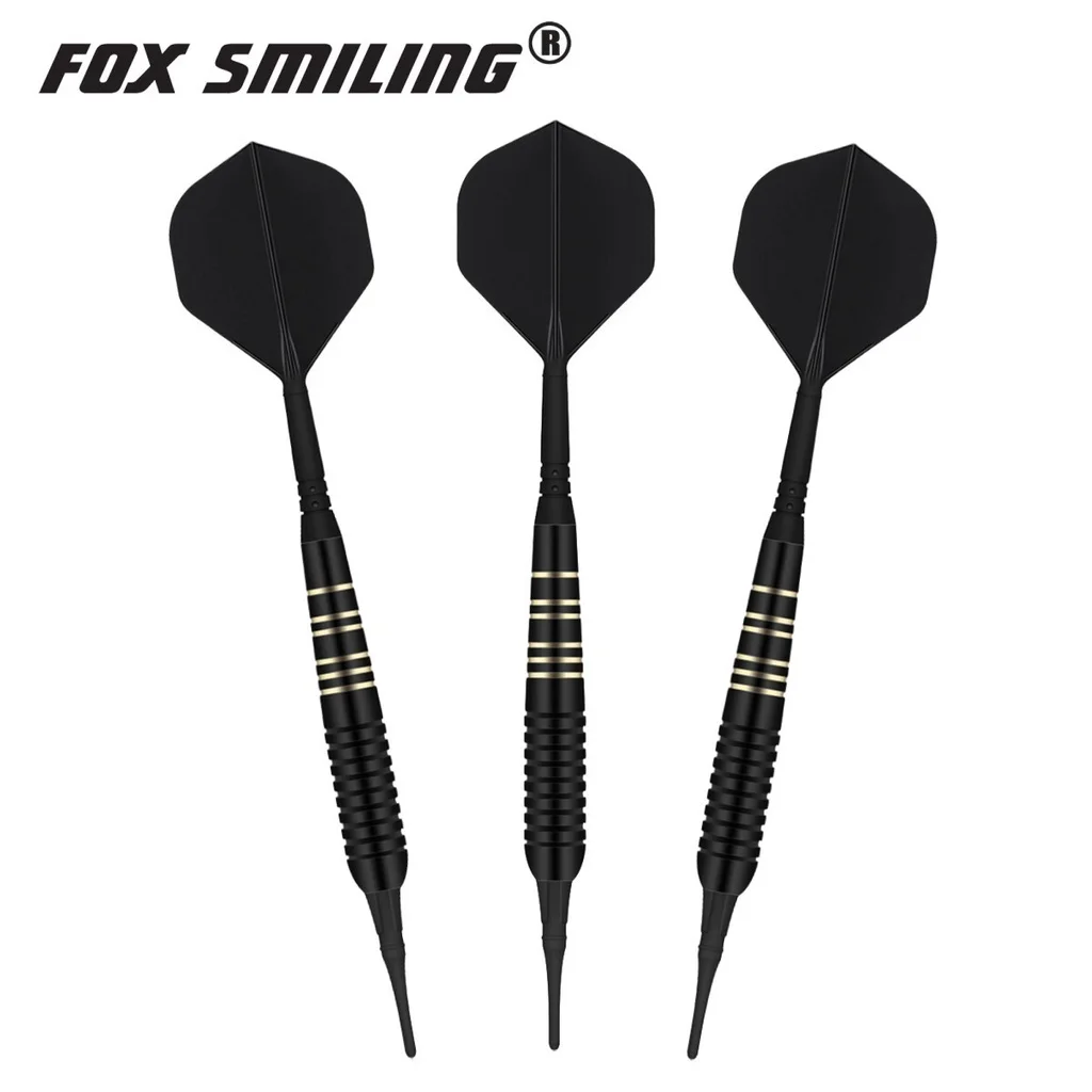 FOX SMILING 22g Soft Darts Pin with Plastic Tip and 2 in 1 Dart Shaft Flights for Electronic Dartboard with 20 Soft Dart Tips