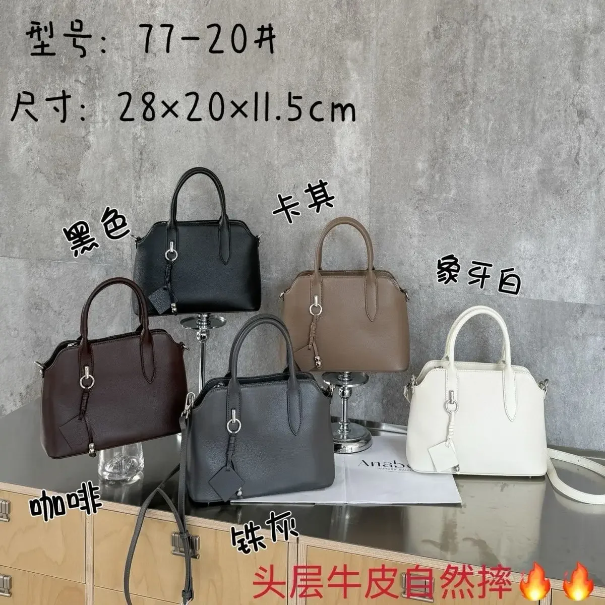 

New crossbody bag, made of top-grain cowhide, women's bag, stylish European and American style, handbag, genuine leather.