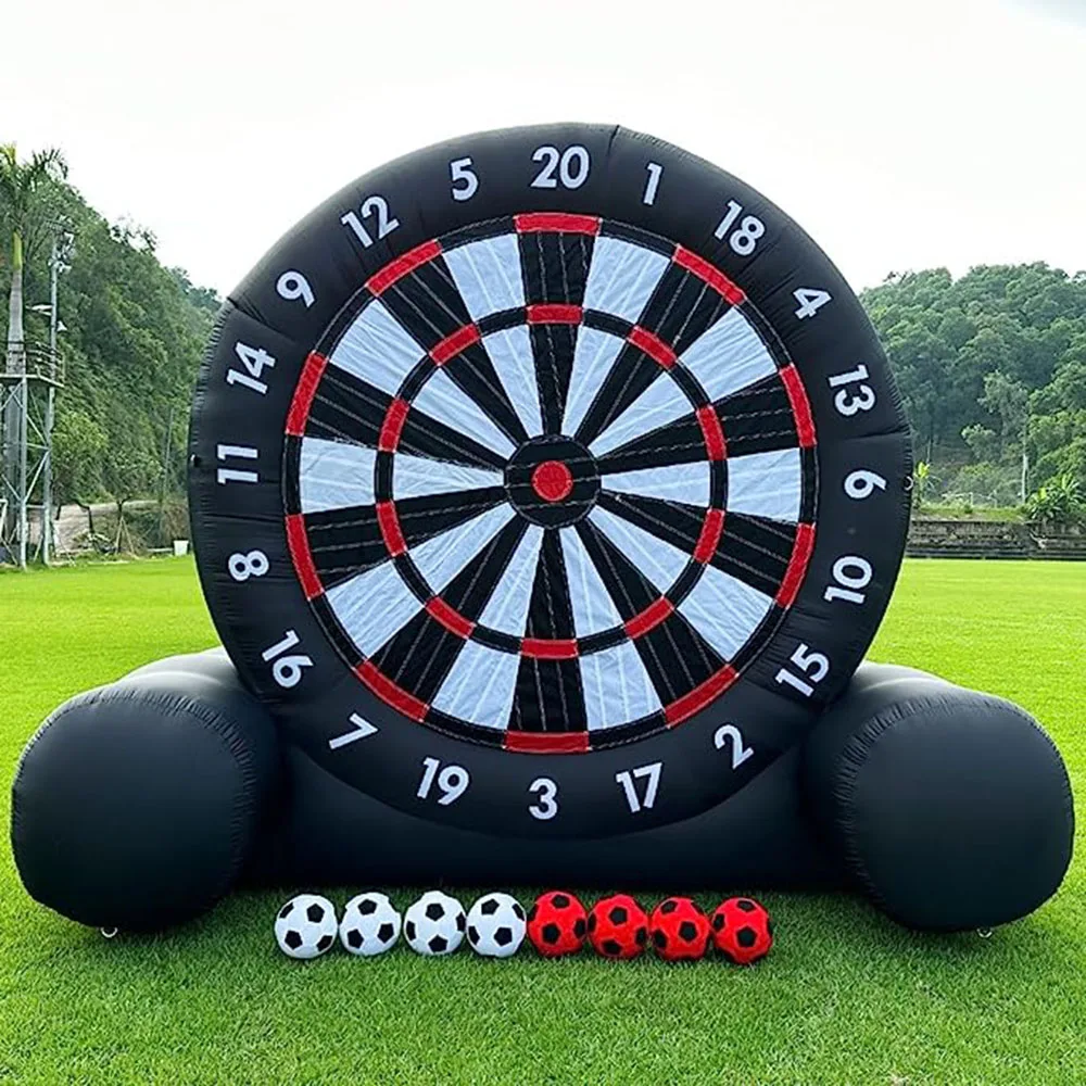 En Stock, dardo de pie, tablero de dardos de fútbol inflable con pelotas de fútbol adhesivas, pelota para patear los pies, juegos de objetivos deportivos, dardos para patadas