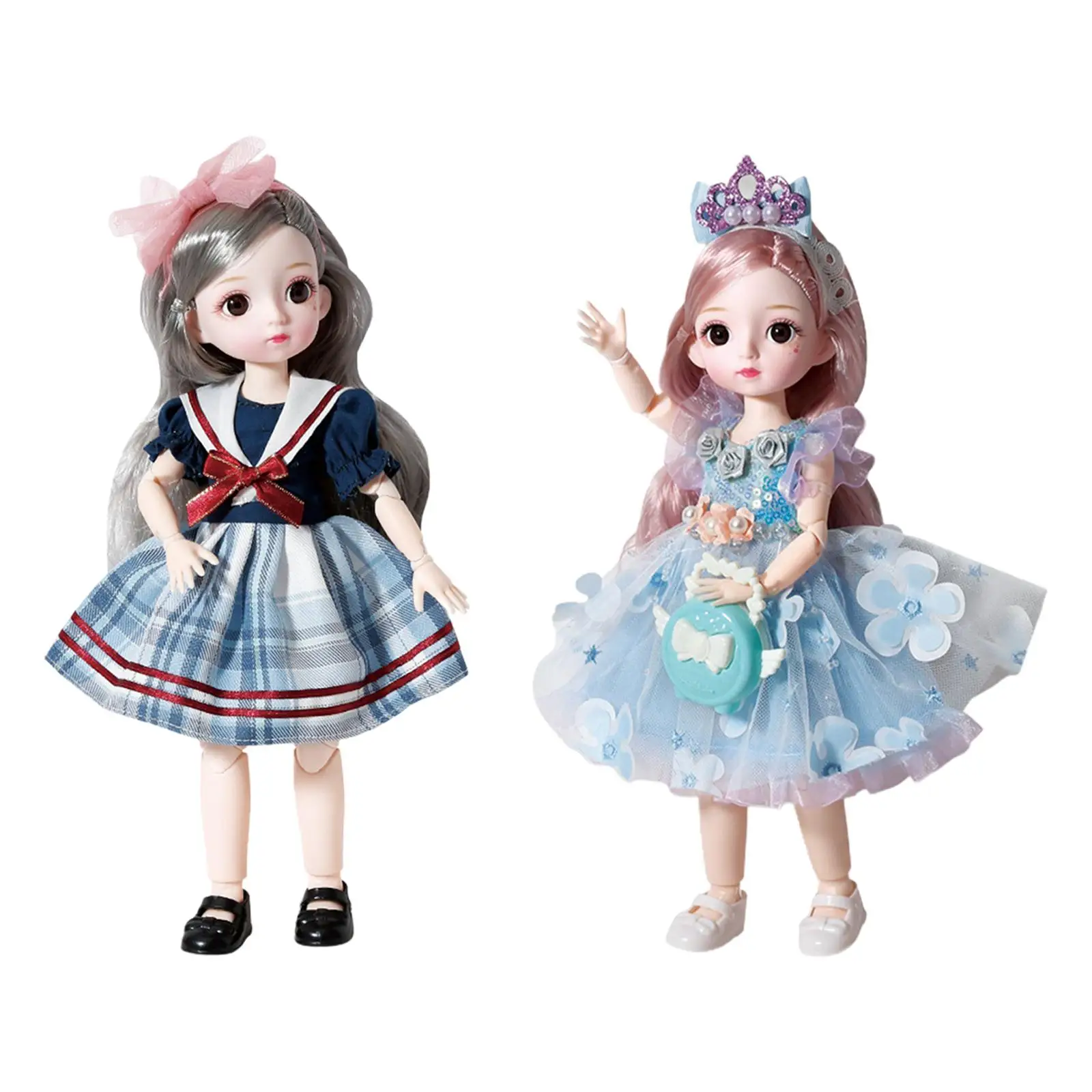 1:6 Fashion Doll Soft Hair Girl Doll Adorable 23 Flexible Joints 3D Eyes Makeup for Kids Girls Birthday Gift