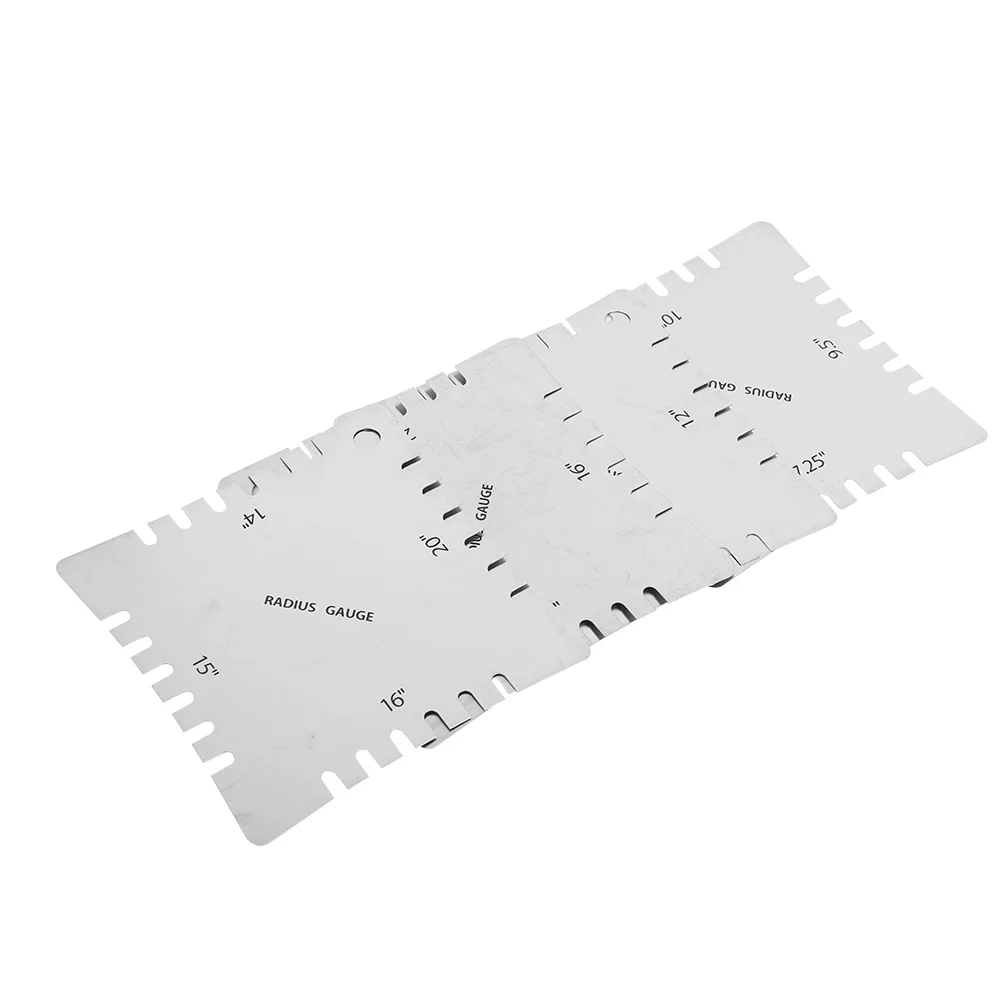 

4PCs Stainless Steel Ruler with Teeth Silver Guitar Luthier Measurement Tool for Fingerboard Radian 7.25 9.5 10 12 14 15 16 20