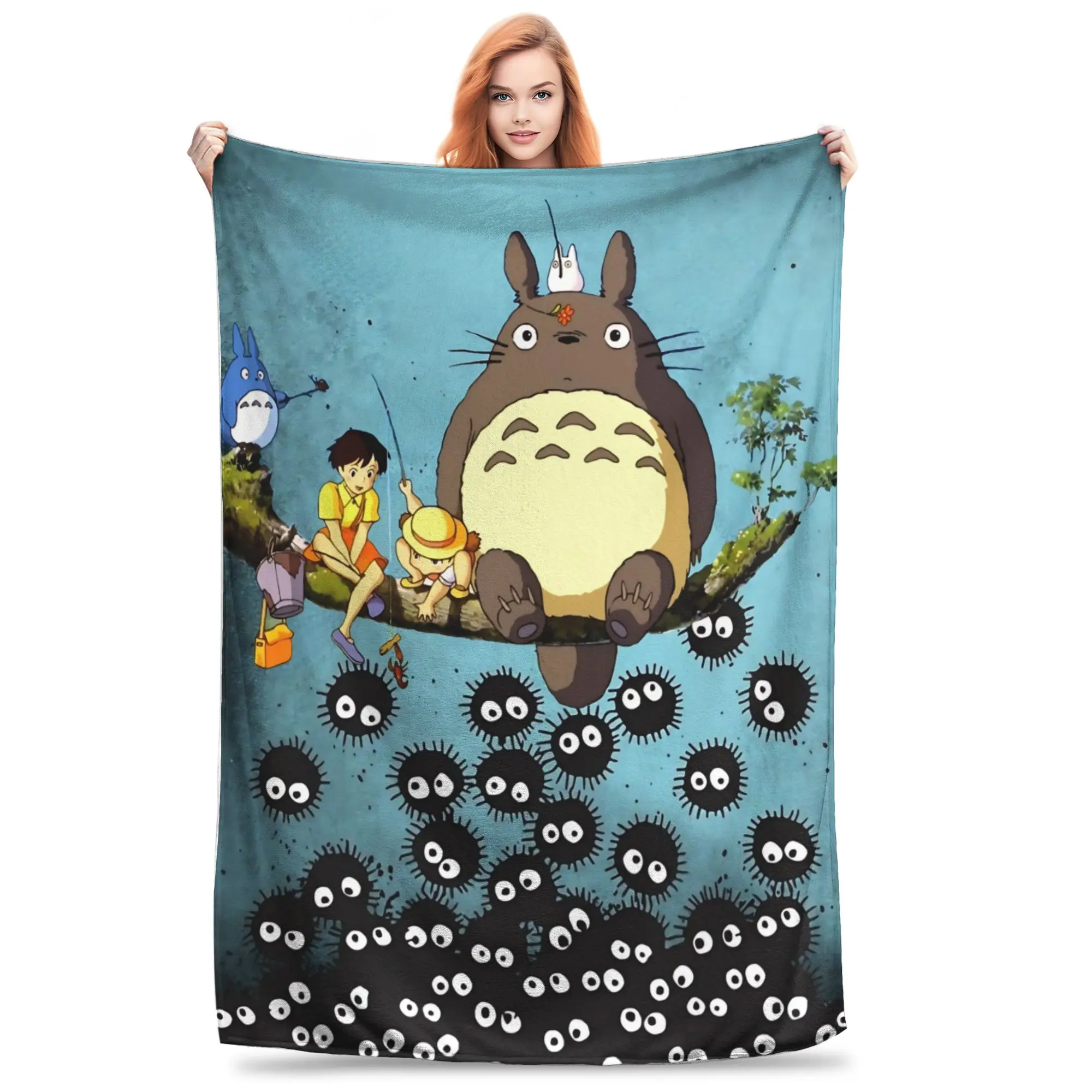 1PC home Cutecore Room Decor My Neighbor Totoros Blanket Throw Blanket  Novelty Warm Blanket All Season