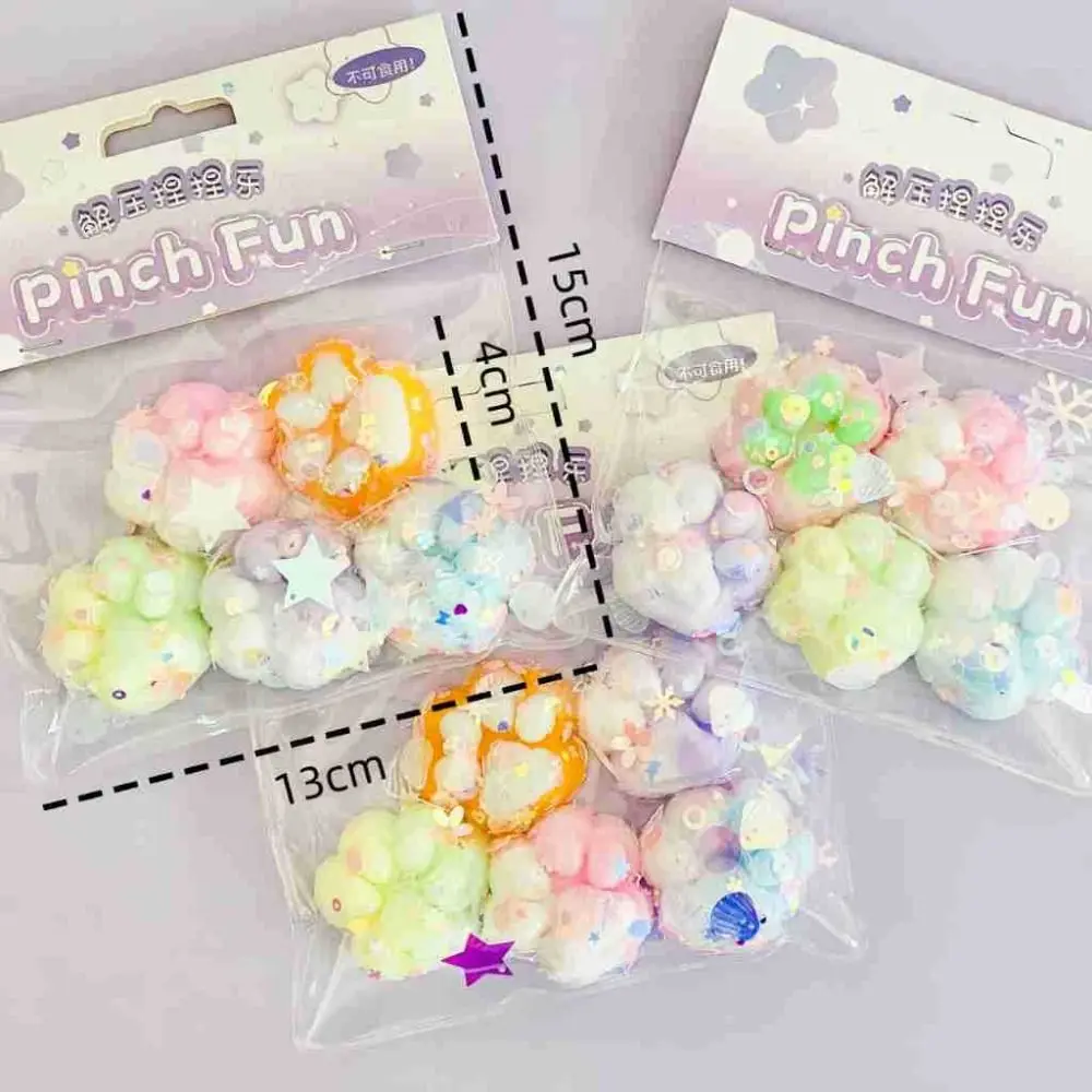 Cute Soft Squeeze Cat Paw Toys Reduce Stress Sticky Pinch Decompression Toy Slow Rebound Stress Relief Relax Toys