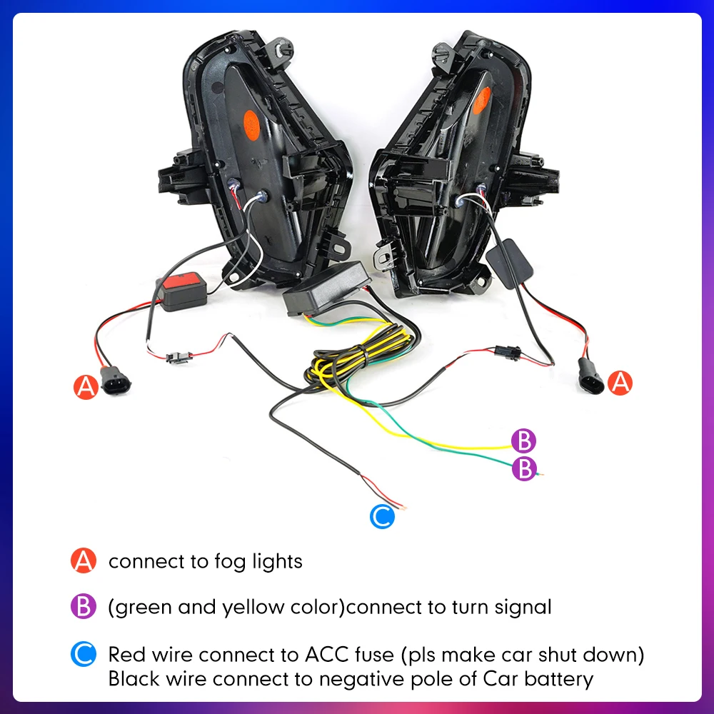 Pair of Car LED Fog Lamp For Toyota RAV4 2018-2021 Front Fog Light Bulb Car Running Light Auto LED Light Easy Install