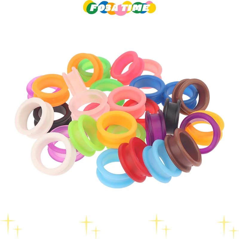 10Pcs Professionelle Barber Haar Schere Schere Finger Ringe Griffe Einsätze Weiche Silikon Ring Für Salon Barbers