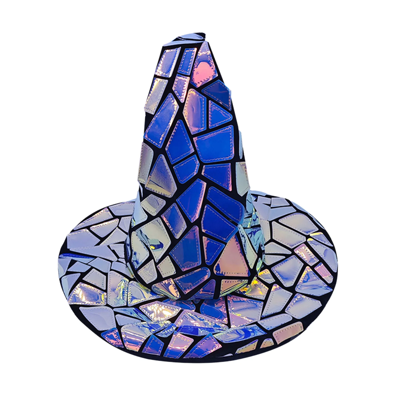 Halloween Costume Cosplay Witch Hat Masquerade Party Hat Colorful Cyber Punk Lasers Headwear Unisex Festival Carnival Wizard Hat