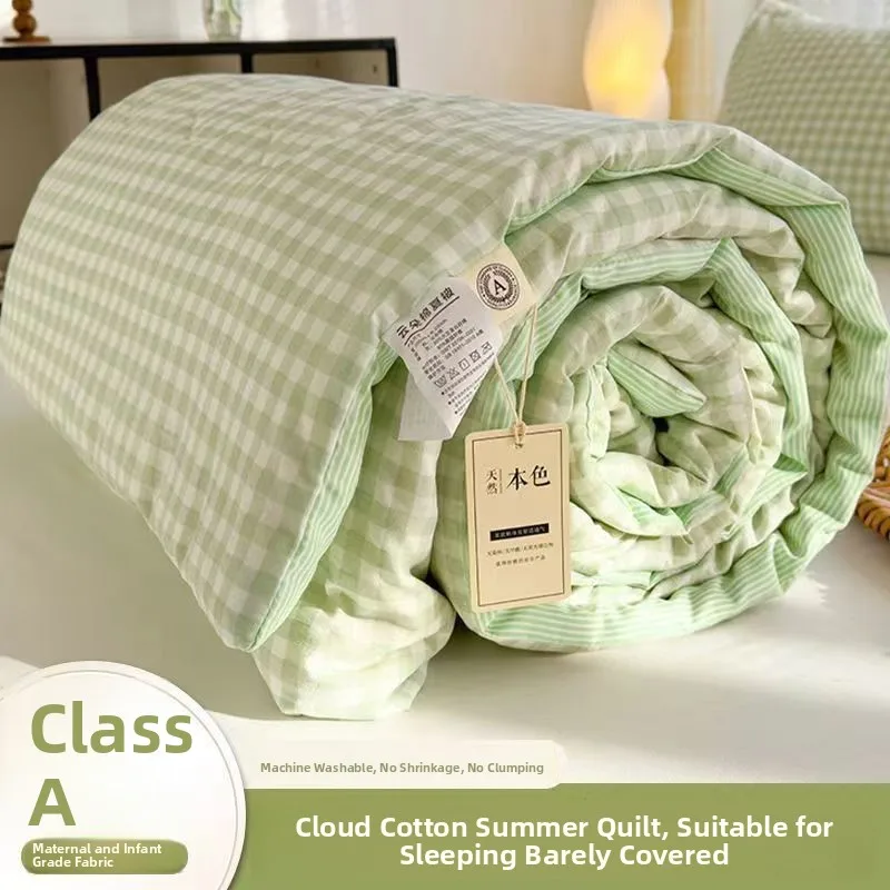 

New 2025 Class a Waed Cloud Cotton Single Double Summer Cool Quilt Core hine Waable Lightweight Breathable Comforter