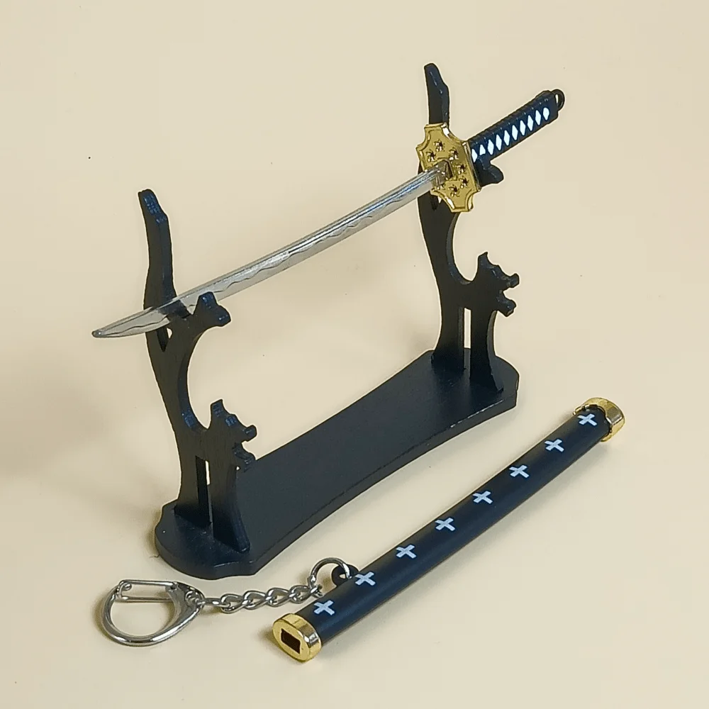 5.9inch Roronoa Zoro Metalen Katana Zwaard Originele Samurai Sabel Ninja Mes Japanse Katana Sabel Cosplay Accessoires Prop Speelgoed