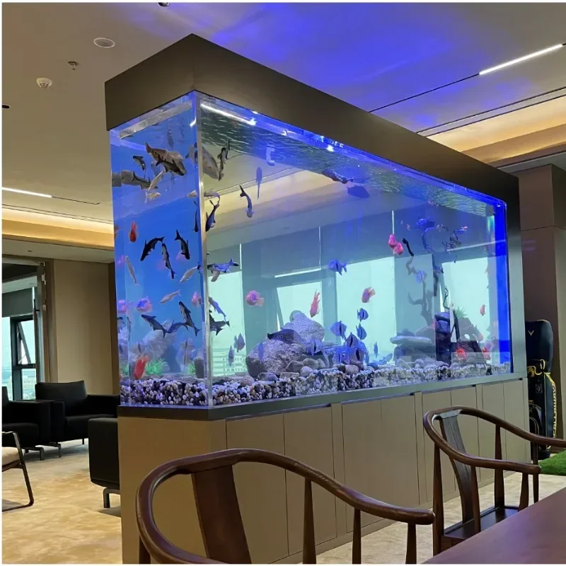 Supergroßer transparenter Acryl-Wassertank, riesiges Aquarium, dekorativer Filter %$ #