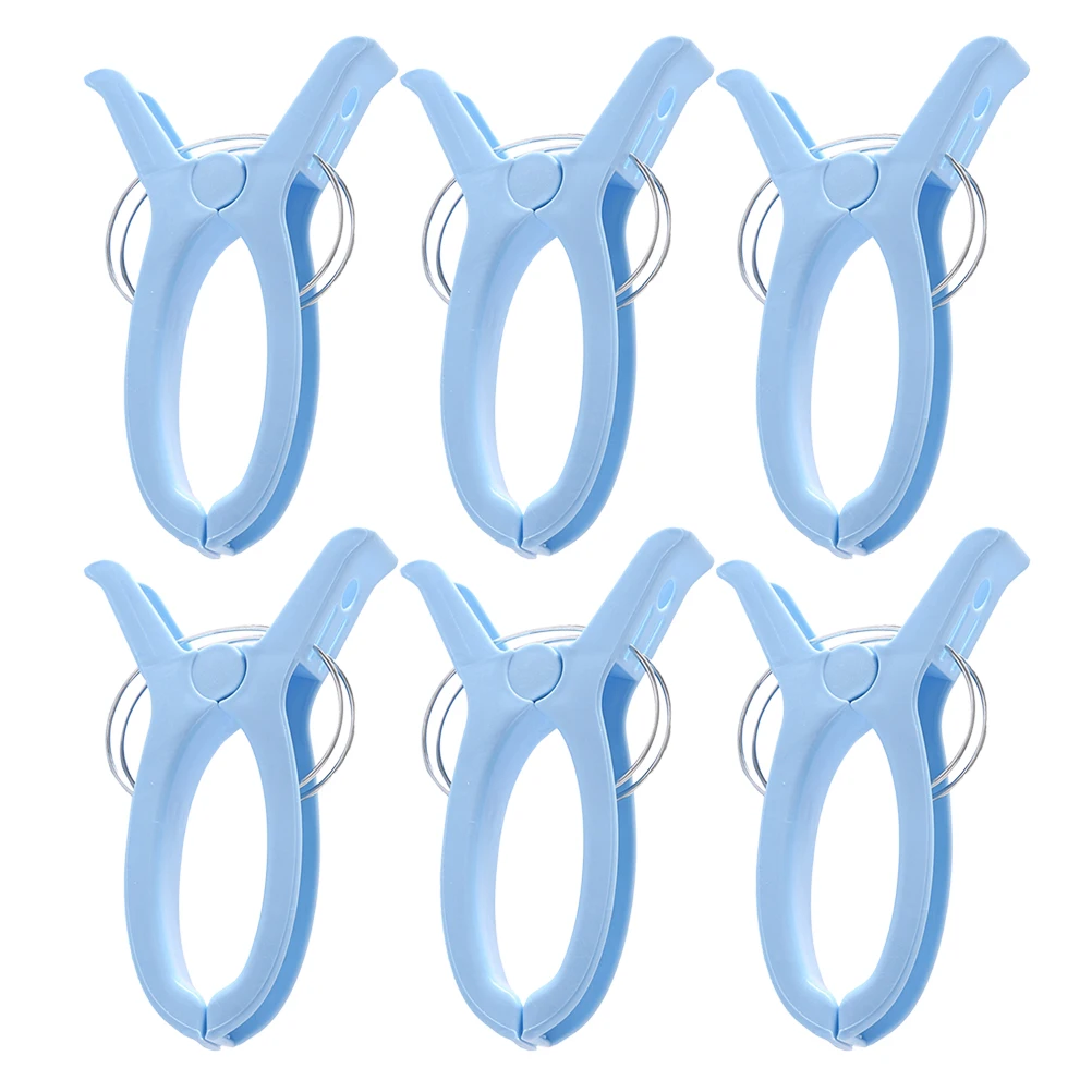 

6pcs Clothespin Large Quilt Clips Plastic Hangers For Drying Socks Underwear Prevent Falling Strong Wind Laundry