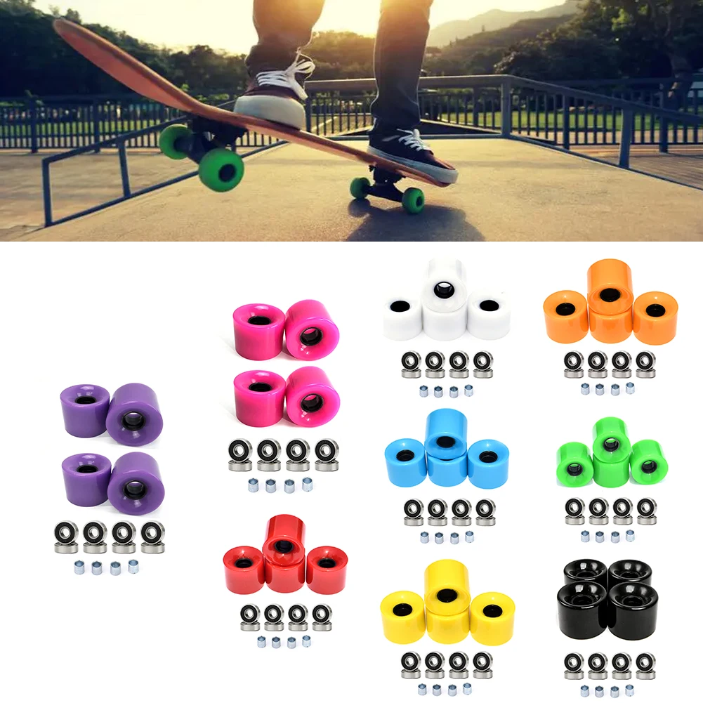 Roller Skating Skateboard Wheel With Bearing 4 Pcs/Set 60x45mm 78A For Street Cruising Hoverboard Parts Accessories Universal