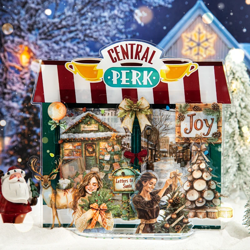 【セール中】20 ピース/パックレトロクリスマス PET ステッカークリエイティブ装飾 DIY ジャンクジャーナルスクラップブッキング素材美的文具ステッカー