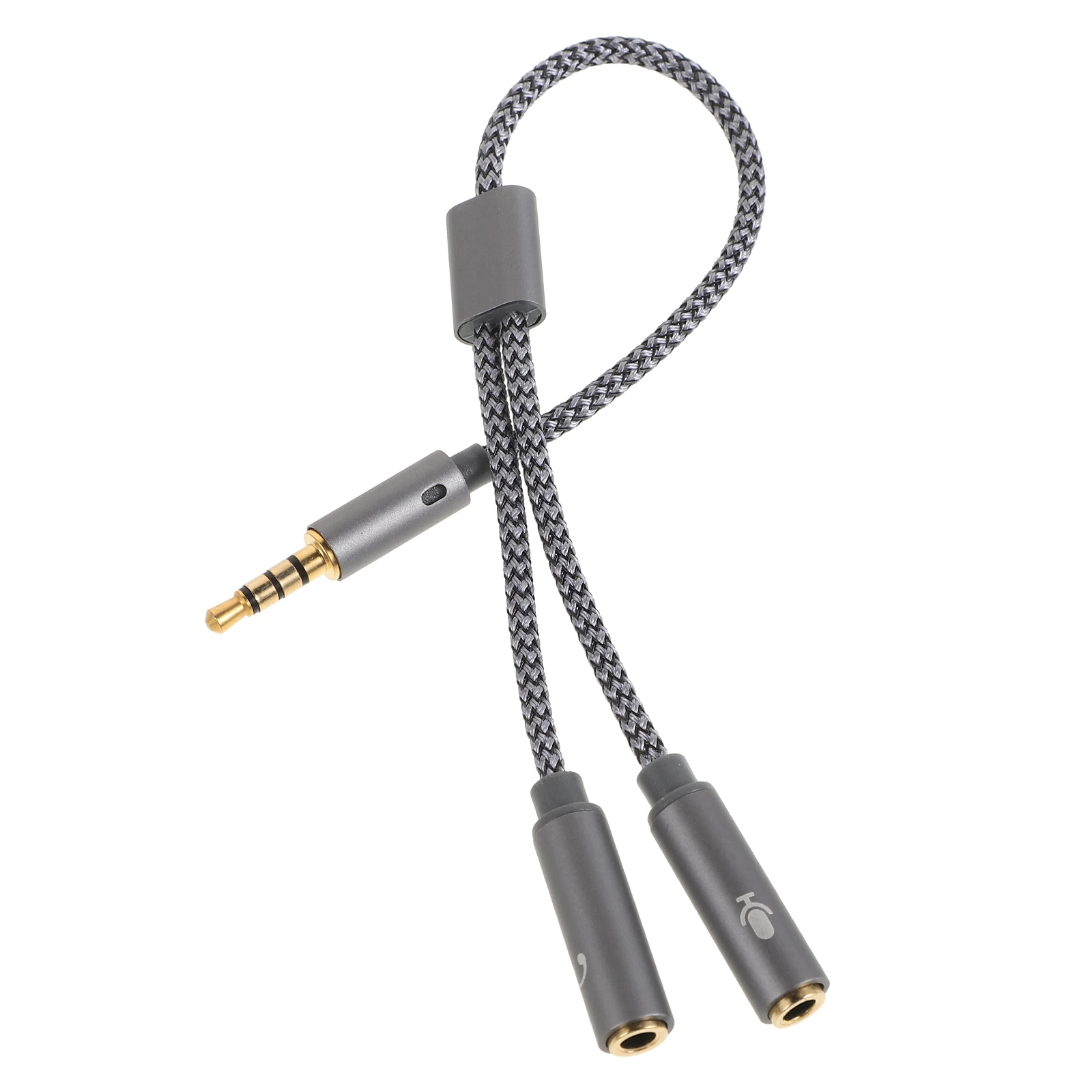 

1pcs Headphone 3.5Mm Audio Jack Microphone Headset Splitter Cable Pc Male To Female Converter Adapter Bass Guitar Compatible