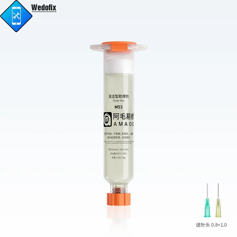 Amaoe 10CC Solder Flux with Aluminum Alloy Pusher Halogen Free Solder Mask Welding Green Oil for for PCB Motherboard Repair