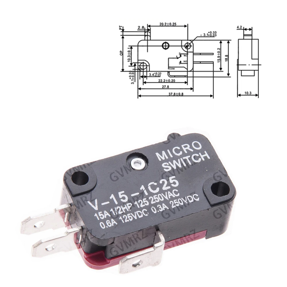 1PCS V-151-1C25/V-152-1C25/V-153-1C25/V-154-1C25/V-155-1C25/V-156-1C25 Momentary Micro Limit Switch  Integrated circuit