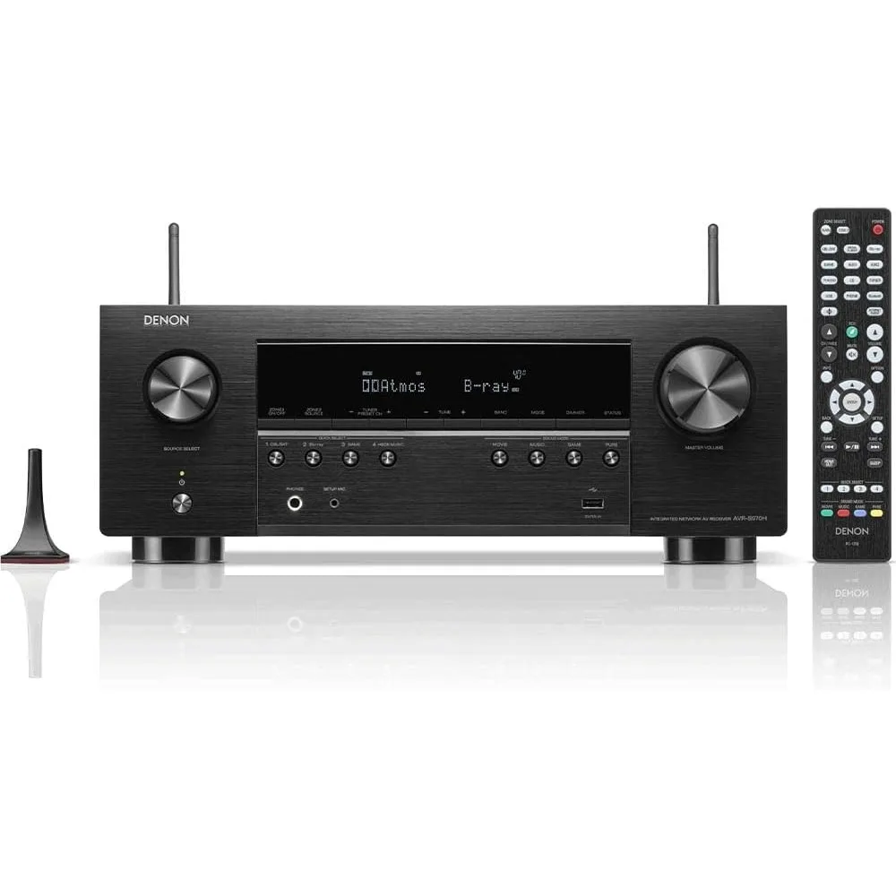 AV Receiver - Built for Gaming, Music Streaming, 3D Audio & Video, Alexa + HEOS, Black