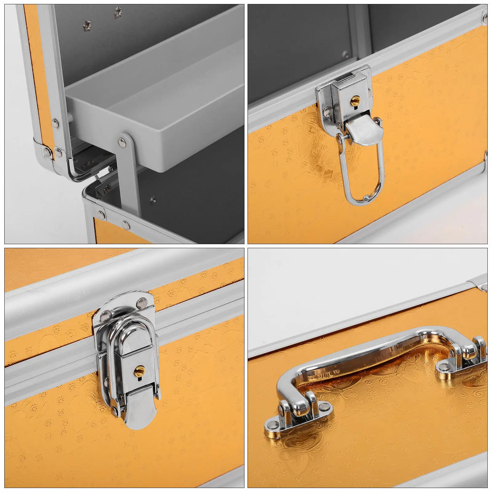 Metal Tool Box Layered Organizer Heavy Duty Portable Aluminum Alloy Storage Container for Tools Accessories Screwdrivers