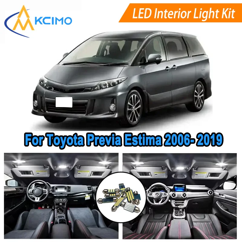 

Canbus LED Kit Interior Light Bulbs For Toyota Previa Estima 2006- 2019 Dome,Map,Door Lights Super Bright Light Set Easy Install