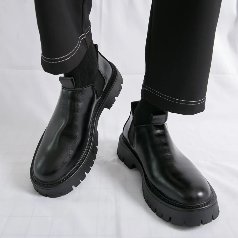 

Thick-soled leather shoes, men's summer new one-foot casual business formal wear, loafers, British-style bean shoes