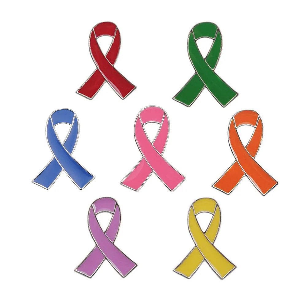 Broche en ruban rose en émail pour femmes, 1 pièce/7 pièces/lot, broches de sensibilisation au Cancer du sein, boutons à revers, Badges, thème survivant d'espoir