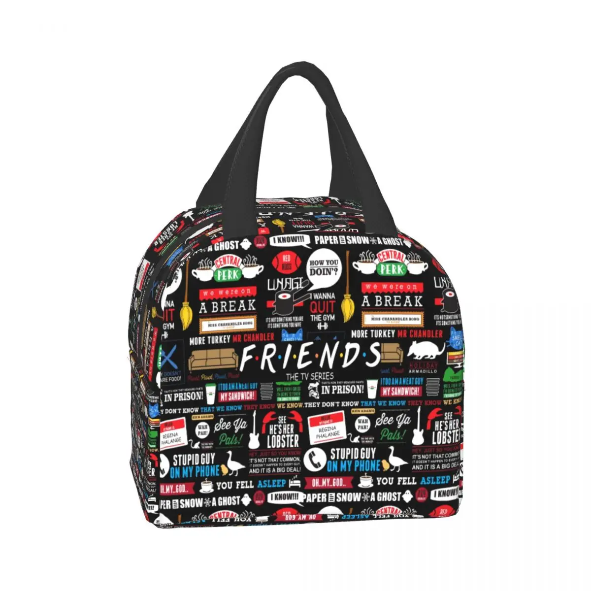 Friends TV Show Collage Insulated Lunch Bag for Women Resuable Cooler Thermal Bento Box Office Picnic Travel Food Lunch Box