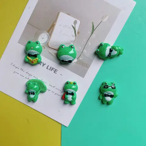 6pcs 귀여운 만화 개구리 냉장고 자석 사진 벽 메시지 보드 게시판 장식 자석 스티커 홈 장식 자석