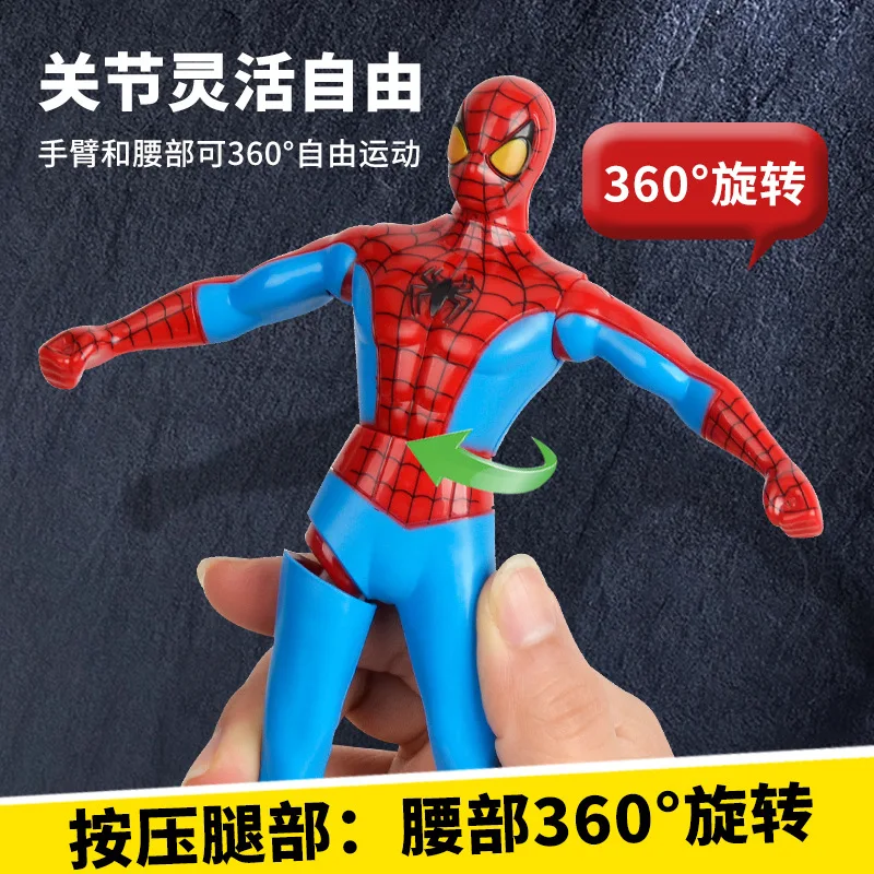 18cm Disney Spiderman Hulk Ironman Action Figure Christmas Gift Pvc Movable Joints Rotatable Doll Collection Model Gifts