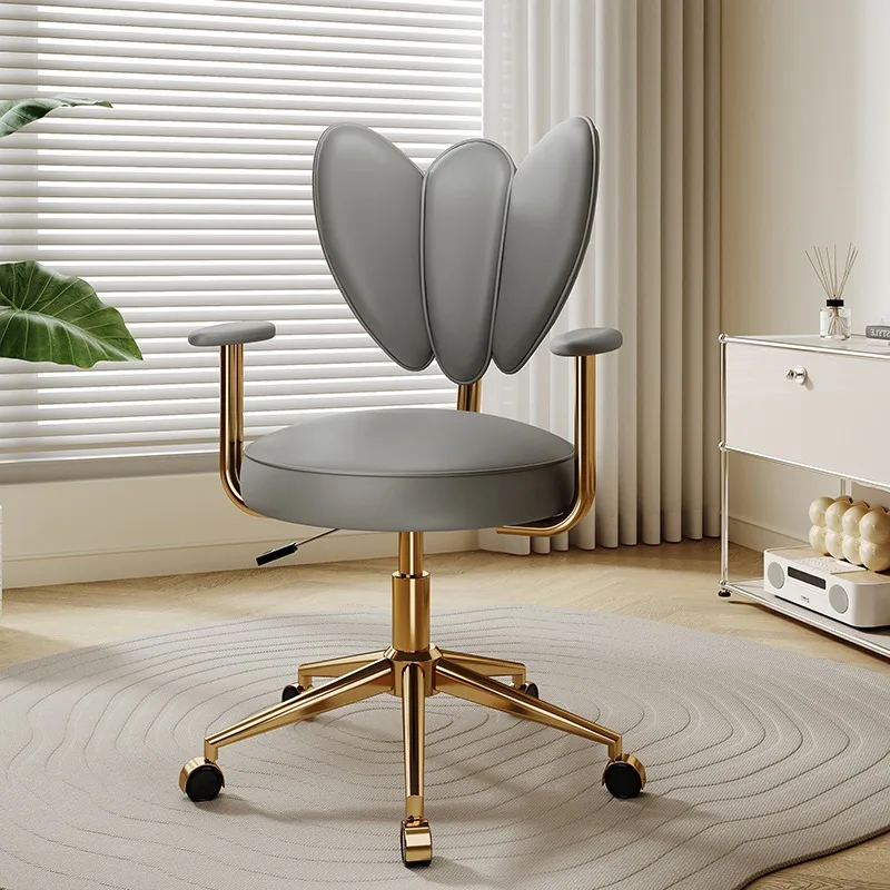 

-For Modern Shaped Back Office Chair, Leather & Metal Frame Swivel Desk Chair, Ergonomic Computer Chair for Home Office Study&