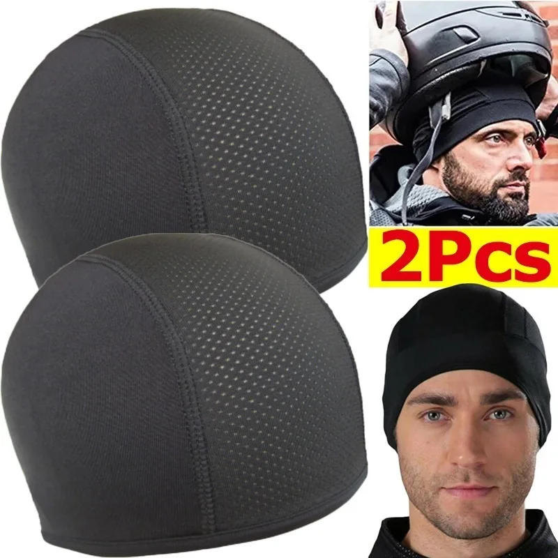 Boné de ciclismo para motocicleta, secagem rápida, respirável, absorção de umidade sob o capacete, forro interno, cúpula, boné esportivo, acessórios de motor