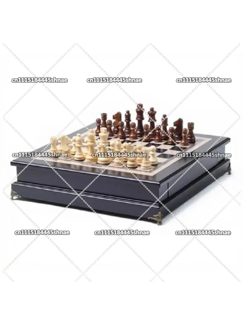 Solid Wood Chess High-end, Competition-specific Student Models, Drawer Chessboard Puzzle Gifts