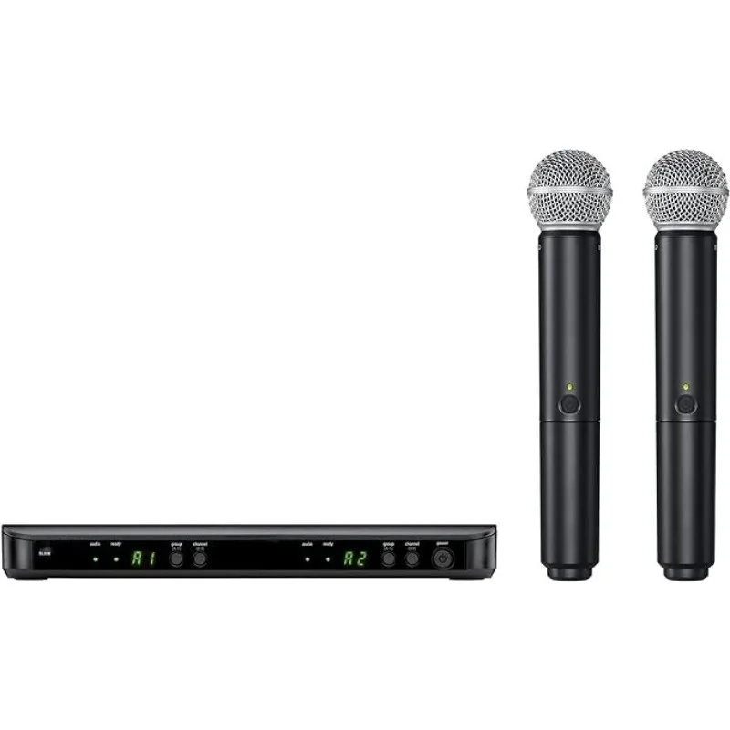 

BLX288/ UHF wireless microphone system - perfect for church, karaoke, vocals - Handheld vocals microphone, dual channel receiver