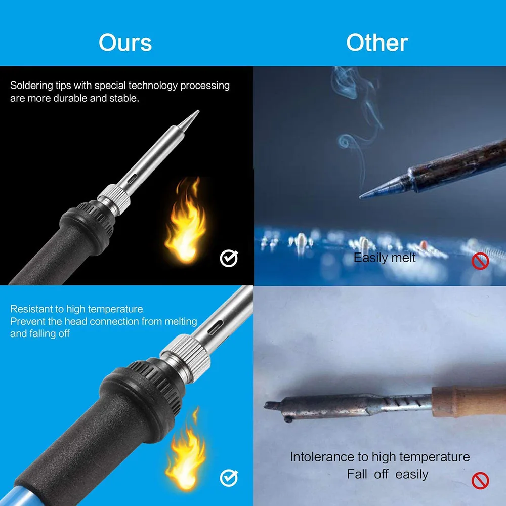 60W ไฟฟ้าเครื่องเชื่อมเหล็ก S อุณหภูมิปรับไฟฟ้าเหล็ก Mini Handle ความร้อนดินสอเครื่องเชื่อมเหล็ก220V/110V บัดกรีเครื่องมือ